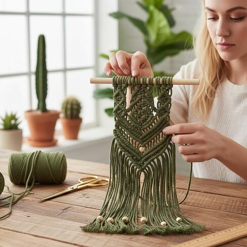 Macrame Cord 3mm x 110 Yards Colored Cotton Rope Knotting and Weaving Rope for Wall Hanging Home Decor Plant Hangers(Pure White) in Saudi Arabia