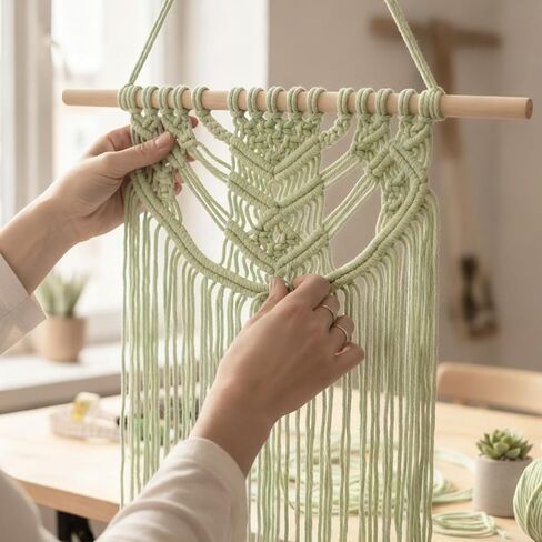 Macrame Cord 3mm x 110 Yards Colored Cotton Rope Knotting and Weaving Rope for Wall Hanging Home Decor Plant Hangers(Pure White) in Saudi Arabia