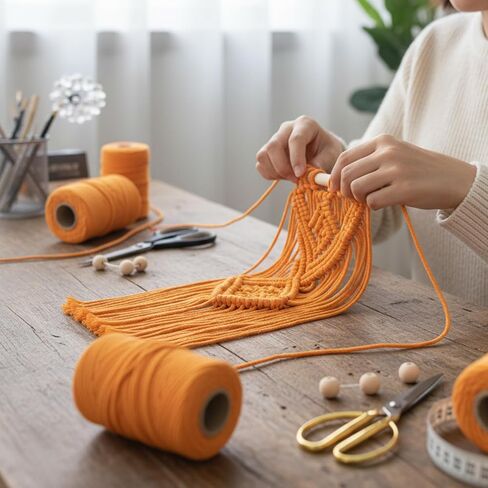 Macrame Cord 3mm x 110 Yards Colored Cotton Rope Knotting and Weaving Rope for Wall Hanging Home Decor Plant Hangers(Pure White) in Saudi Arabia