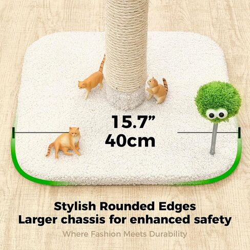 TINYBEAST 34" Tall Cat Scratching Post, Cat Scratcher Featuring Natural Sisal Rope, Cat Tree with Interactive Plush Toy Ball and Stable Base for Indoor Large Adult Cats & Kittens in Saudi Arabia