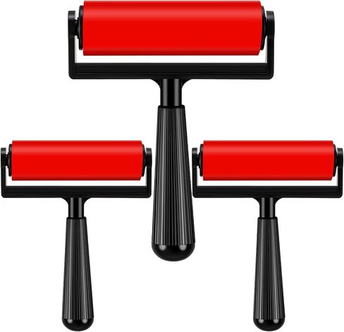Geelin 3 Pack Rubber Brayer for Gel Printing 4 Inch Rubber Brayer Roller for Printmaking in Saudi Arabia