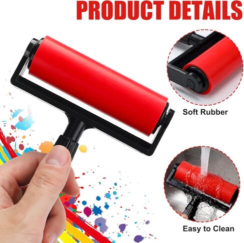 Geelin 3 Pack Rubber Brayer for Gel Printing 4 Inch Rubber Brayer Roller for Printmaking in Saudi Arabia