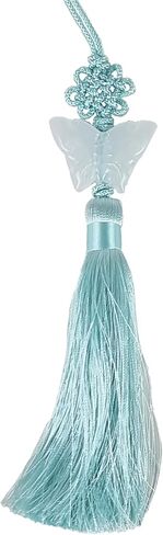Jade Butterfly Norigae - سحر الشرابة التقليدية الكورية مع عقدة أنيقة (بيضاء) in Kuwait