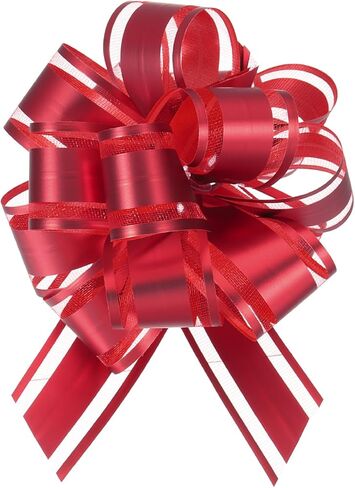 MECCANIXITY 10pcs 4 Inch Large Big Pull Bow Metallic Organza Gift Wrapping Bows Ribbon for Wedding Car Baskets Presents Christmas Bow, Coffee in Saudi Arabia