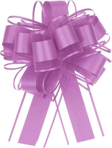 MECCANIXITY 8pcs 4 Inch Large Big Pull Bow Organza Gift Wrapping Bows Ribbon for Wedding Car Baskets Presents Christmas Bow, Pure Blue in Saudi Arabia
