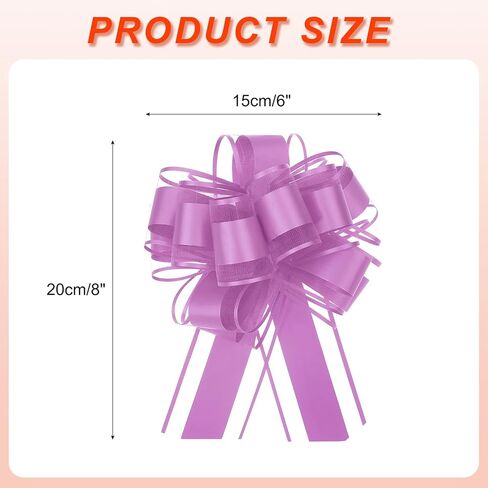 MECCANIXITY 8pcs 6 Inch Large Big Pull Bow Organza Gift Wrapping Bows Ribbon for Wedding Car Baskets Presents Christmas Bow, Hot Pink in Saudi Arabia