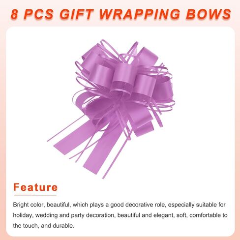 MECCANIXITY 8pcs 6 Inch Large Big Pull Bow Organza Gift Wrapping Bows Ribbon for Wedding Car Baskets Presents Christmas Bow, Hot Pink in Saudi Arabia