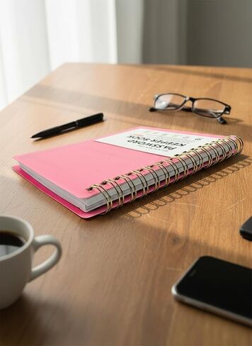 A6 Ruled Notebook - Compact Travel Journal for School, Business & Daily Use, Pink Paper Notebook in Saudi Arabia