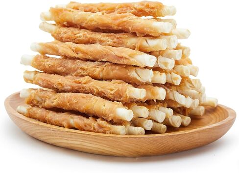 Jungle Calling 52 Count Chicken Wrapped Rawhide Sticks Dog Treats, High-Protein, 5 Inch Digestible Dog Chews for Small & Medium Dogs, Grain Free Training Snacks, 21.2 oz in Saudi Arabia