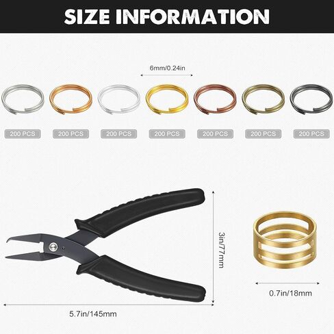 Hotop 1402 Pieces Split Jump Rings Set, Double Closed Jump Ring Multi Color Jewelry with Craft Loop Opener and Split Ring Plier for DIY Necklace Bracelet Craft Making(Multi Colors) in Saudi Arabia