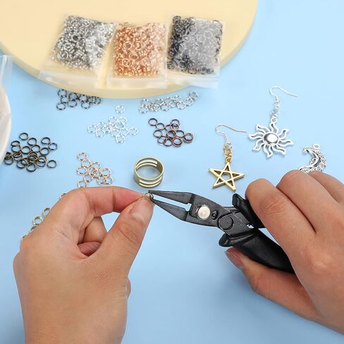 Hotop 1402 Pieces Split Jump Rings Set, Double Closed Jump Ring Multi Color Jewelry with Craft Loop Opener and Split Ring Plier for DIY Necklace Bracelet Craft Making(Multi Colors) in Saudi Arabia