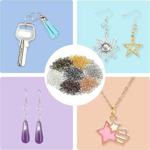 Hotop 1402 Pieces Split Jump Rings Set, Double Closed Jump Ring Multi Color Jewelry with Craft Loop Opener and Split Ring Plier for DIY Necklace Bracelet Craft Making(Multi Colors) in Saudi Arabia
