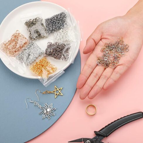 Hotop 1402 Pieces Split Jump Rings Set, Double Closed Jump Ring Multi Color Jewelry with Craft Loop Opener and Split Ring Plier for DIY Necklace Bracelet Craft Making(Multi Colors) in Saudi Arabia