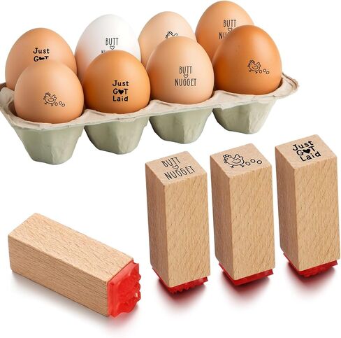 3 Pcs Fresh Egg Stamp 3/5 Inch Small Mini Stamp Chicken for Chicken Coop Stamper Home Farm Supplies Scrapbooking Card Making Planner in Kuwait
