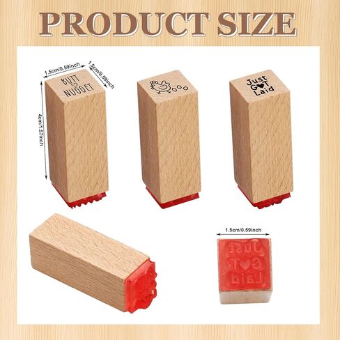 3 Pcs Fresh Egg Stamp 3/5 Inch Small Mini Stamp Chicken for Chicken Coop Stamper Home Farm Supplies Scrapbooking Card Making Planner in Kuwait