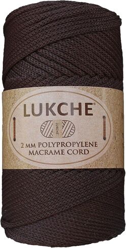 Polyester Macrame Cord 2mm x 125 Yards, 100% Polypropylene Premium Macrame Rope, Colorful Yarn Crochet Macrame Bag Craft for Wall Hangers, Bags, Bottom Plates, Carpets (Bitter Chocolate, 1 Skein) in Saudi Arabia