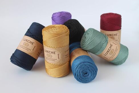 Polyester Macrame Cord 2mm x 125 Yards, 100% Polypropylene Premium Macrame Rope, Colorful Yarn Crochet Macrame Bag Craft for Wall Hangers, Bags, Bottom Plates, Carpets (Bitter Chocolate, 1 Skein) in Saudi Arabia