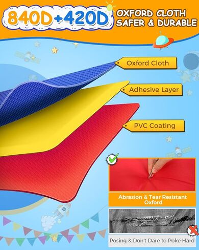 Whubefy Inflatable Bounce House Obstacle Course for Big Kids 3-6 8-12 with Large Slide, Racing Crawl Tunnels, Giant Bouncy Castle with 680W Blower for Backyard Outdoor 18.0x8.2x6.6 ft in Saudi Arabia