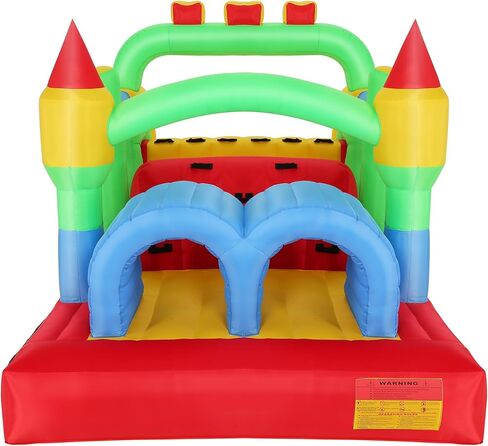 Whubefy Inflatable Bounce House Obstacle Course for Big Kids 3-6 8-12 with Large Slide, Racing Crawl Tunnels, Giant Bouncy Castle with 680W Blower for Backyard Outdoor 18.0x8.2x6.6 ft in Saudi Arabia
