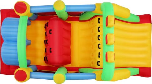 Whubefy Inflatable Bounce House Obstacle Course for Big Kids 3-6 8-12 with Large Slide, Racing Crawl Tunnels, Giant Bouncy Castle with 680W Blower for Backyard Outdoor 18.0x8.2x6.6 ft in Saudi Arabia