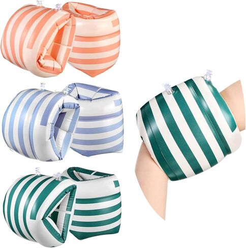 6 Pcs Arm Floaties PVC Inflatable Arm Band Pool Floats Sleeves Swimming Float Rings for Adult Girls Boys Water Sports Learning Swim Training Summer Beach Bachelorette Party in Saudi Arabia