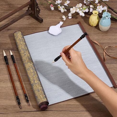 OLYCRAFT قماش سحري للكتابة على الماء قابل لإعادة الاستخدام، قماش سحري صيني ذهبي، ورق مائي بدون حبر، مجموعة الخط الصيني، أقلام كتابة الخط التقليدي، أقلام للمبتدئين في الممارسة المهنية in Kuwait