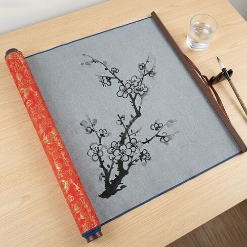 Magic Canvas Paint with Water – Reusable Calligraphy Cloth for Adults, Mess-Free Chinese Calligraphy Practice Set with Traditional Brocade Design, No Ink Needed(RED) in Saudi Arabia