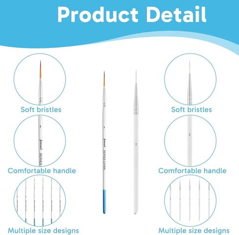 11 PCS Liner Brushes,Line Brush Set Liner Brushes for Painting, Flexible Detail Paintbrushes for Watercolor, Acrylic, Miniature Art and Model Painting, Professional Use in Kuwait