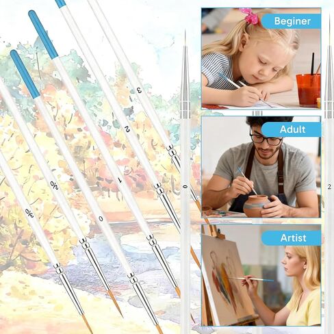 11 PCS Liner Brushes,Line Brush Set Liner Brushes for Painting, Flexible Detail Paintbrushes for Watercolor, Acrylic, Miniature Art and Model Painting, Professional Use in Kuwait