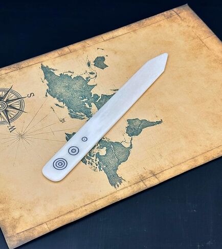 أداة حرفية لمجلد العظام لصنع الحرف اليدوية - مجلد عظمة للطي والتجعيد والحرف الورقية الورقية وصياغة وصقل الجلود بنفسك - أداة عظمة أصلية بحجم كبير 8 بوصة in Kuwait