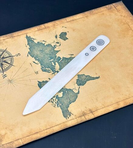 أداة حرفية لمجلد العظام لصنع الحرف اليدوية - مجلد عظمة للطي والتجعيد والحرف الورقية الورقية وصياغة وصقل الجلود بنفسك - أداة عظمة أصلية بحجم كبير 8 بوصة in Kuwait