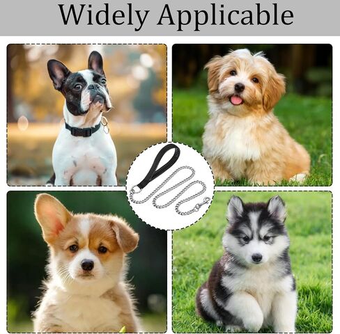 Chain Leashes for Large Dogs, Stainless Steel Heavy Duty Metal Dog Link Chain Chew Proof Pet Leash 6ft with Soft Padded Handle for Medium Big Dogs Walking,Traffic Training Traveling in Kuwait