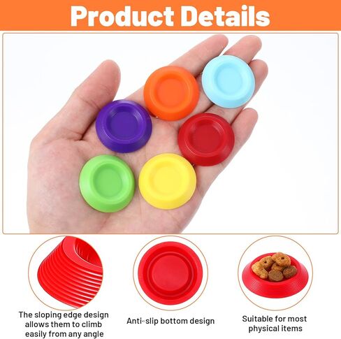 12Pcs Dubia Roaches Feeder Bowls, Tiny Feeding Dish Nonslip Feeding Dishes Colorful Feeder Bowls for Dubia Roaches Isopods Springtails Dwarf Invertebrates Terrariums and Enclosures in Saudi Arabia