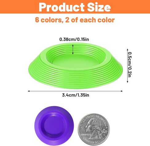 12Pcs Dubia Roaches Feeder Bowls, Tiny Feeding Dish Nonslip Feeding Dishes Colorful Feeder Bowls for Dubia Roaches Isopods Springtails Dwarf Invertebrates Terrariums and Enclosures in Saudi Arabia