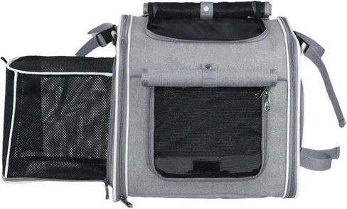 Dog Bike Basket Carrier, Expandable Soft Shell Pet Carrier Backpack, 4 Doors, 4 Mesh Windows, Foldable Dog Backpack Pet Travel Bag, for Outdoor, Hiking (Blue) in Saudi Arabia
