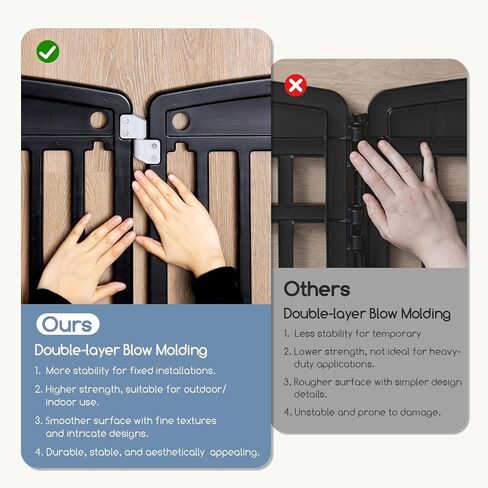 DUMOS Dog Playpen 4 لوحة 24 "قلم تمرين بلاستيكي مع باب جرو صغير، حيوانات أليفة للكلاب المتوسطة للخارج، حديقة، ساحة، تخييم RV - أسود in Kuwait