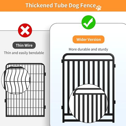 قفص لعب للكلاب بأنبوب معدني سميك في الهواء الطلق، قلم للكلب ذو عتبة منخفضة، شديد التحمل 40 بوصة ارتفاع 8 ألواح لألعاب الحيوانات الأليفة في الأماكن المغلقة، سياج محمول للحيوانات الأليفة للتخييم في ساحة RV in Kuwait