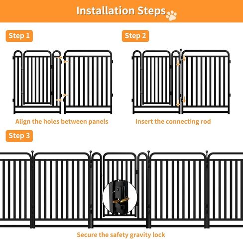 قفص لعب للكلاب بأنبوب معدني سميك في الهواء الطلق، قلم للكلب ذو عتبة منخفضة، شديد التحمل 40 بوصة ارتفاع 8 ألواح لألعاب الحيوانات الأليفة في الأماكن المغلقة، سياج محمول للحيوانات الأليفة للتخييم في ساحة RV in Kuwait