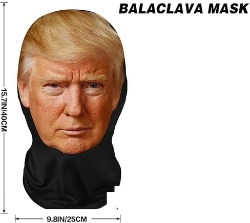 Realistic 3D Printed Face Balaclava Mask – Breathable Microfiber, Ultra-Stretch Fit for President Parody, Funny Costume Parties in Kuwait