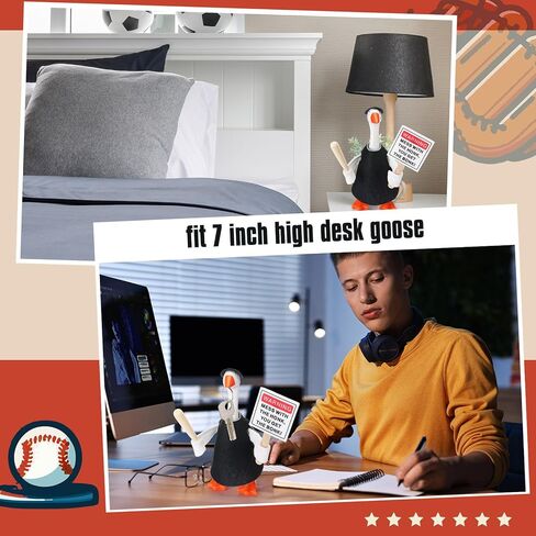 7 Inch Mini Desk Goose Outfit with Baseball Bat and Magnetic Goose Warning Sign Mess with The Honk You Get The Bonk Slogan Accessories for Magnetic Duck Statue Desk Keyholder Decor in Saudi Arabia