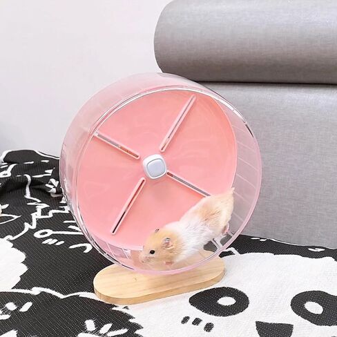 Silent Hamster Wheel,10.2 Inch Quiet Spinner Syrian Hamster Running Wheel,Anti-Skid & Adjustable Stand for Gerbils, Rats, or Other Small Pets,Pink in Saudi Arabia