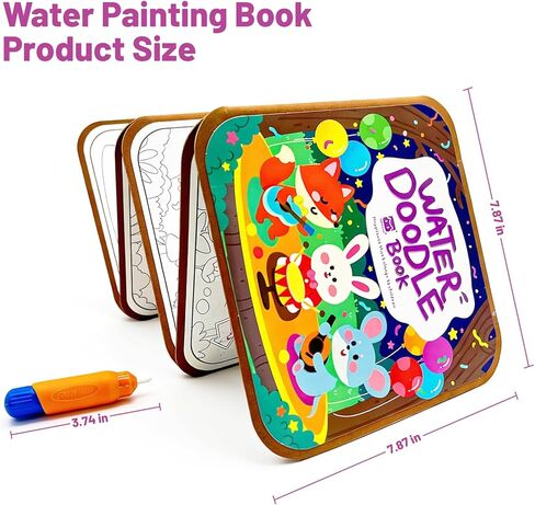دفاتر تلوين مائية للأطفال من BlivEclat مكونة من قطعتين، كتب تلوين باستخدام الماء، كتاب تلوين بألوان مائية سحرية مع قلم، ألعاب سفر لكتاب رسومات الشعار المبتكرة المائية in Kuwait