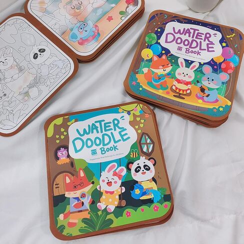 دفاتر تلوين مائية للأطفال من BlivEclat مكونة من قطعتين، كتب تلوين باستخدام الماء، كتاب تلوين بألوان مائية سحرية مع قلم، ألعاب سفر لكتاب رسومات الشعار المبتكرة المائية in Kuwait