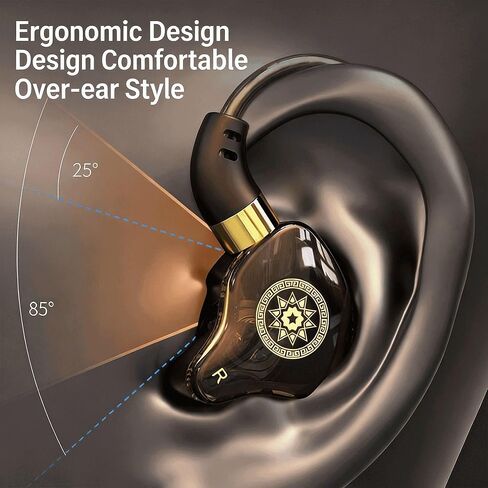 in Ear high Aesthetic Gaming Headphones with Crystal Clear Ultra-Low Frequency HiFi Headphones and high-Resolution Noise Cancelling in Ear Singer Headphones(Black) in Saudi Arabia