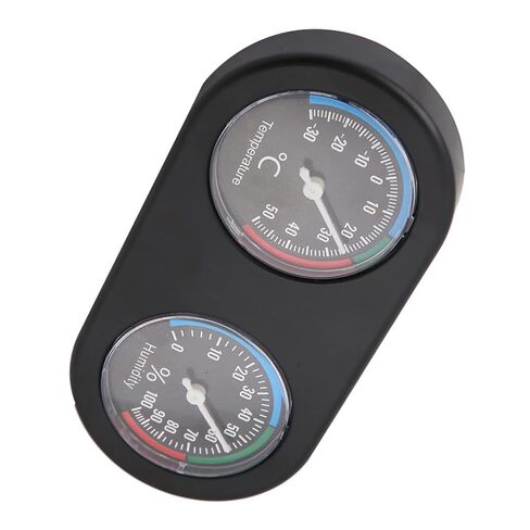 Pssopp Dual Dial Reptile Thermometer Hygrometer, Mini Analog Gauge, Temperature Range -22 to 122°F, Ideal for Lizard and Tortoise in Saudi Arabia