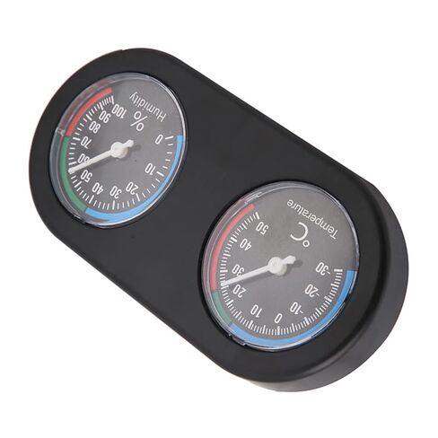 Pssopp Dual Dial Reptile Thermometer Hygrometer, Mini Analog Gauge, Temperature Range -22 to 122°F, Ideal for Lizard and Tortoise in Saudi Arabia