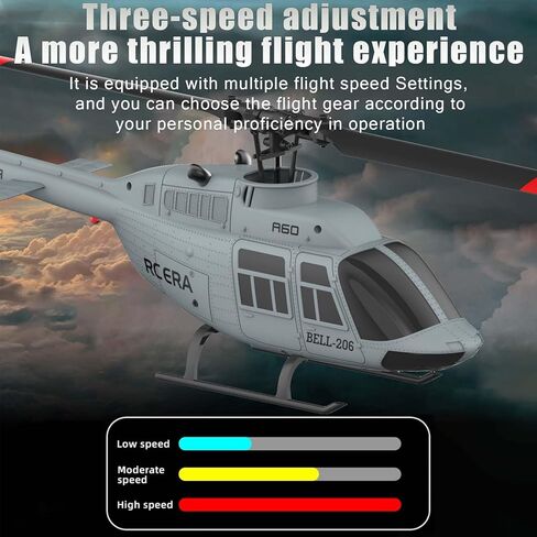 طائرة هليكوبتر RC ERA A60 - طائرات هليكوبتر للتحكم عن بعد للبالغين، 1/42 كيس 2.4 جيجا 4 قنوات جيروسكوبية ثابتة مع تثبيت الارتفاع والتدفق البصري، طائرة بدون طيار ثلاثية الأبعاد (أصفر) in Kuwait