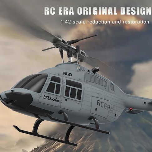 طائرة هليكوبتر RC ERA A60 - طائرات هليكوبتر للتحكم عن بعد للبالغين، 1/42 كيس 2.4 جيجا 4 قنوات جيروسكوبية ثابتة مع تثبيت الارتفاع والتدفق البصري، طائرة بدون طيار ثلاثية الأبعاد (أصفر) in Kuwait