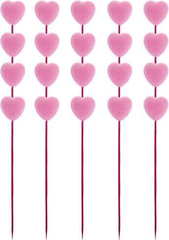 Miayon 20Pcs Valentines Day Heart Picks for Table Vase Centerpieces Wedding Anniversary Home Floral Arrangements Decorations (Red, Pink) in Kuwait