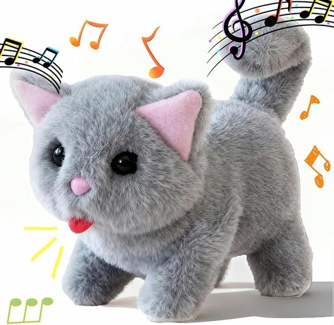 My Realistic Cat Toy - Bring Endless Joy and Warmth, it Acts Like a Real Pet, Meows, Walks & Tail Wagging - Realistic Feline Stuffed Animal for Cat Lovers (Pink) in Saudi Arabia